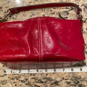 Red Leather Coach Purse Bag